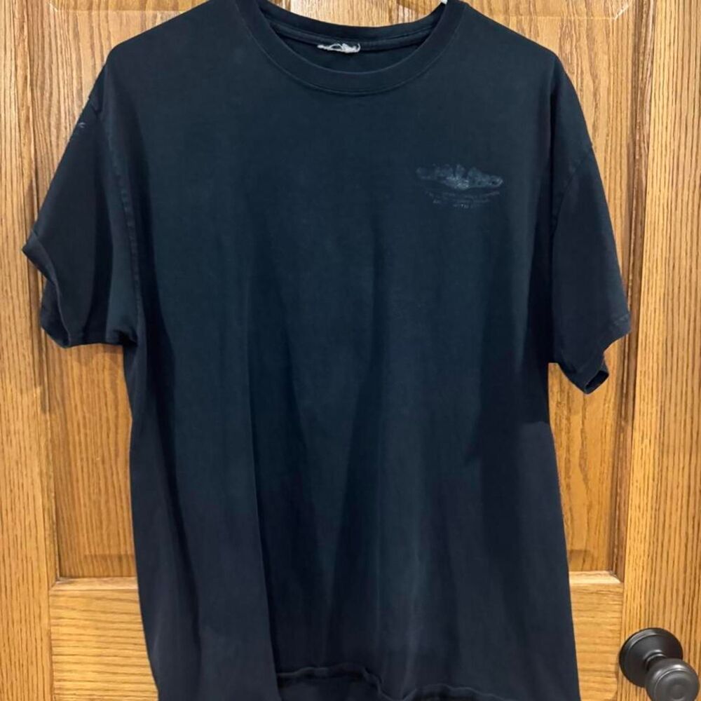 Unbranded Men's Black and Navy T-shirt